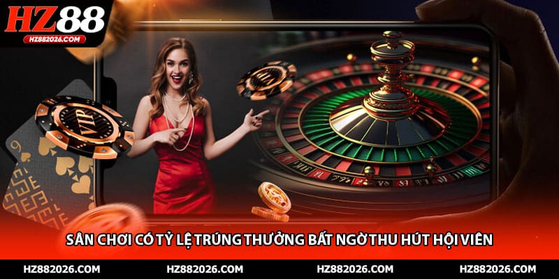 Sân chơi có tỷ lệ trúng thưởng bất ngờ thu hút hội viên 